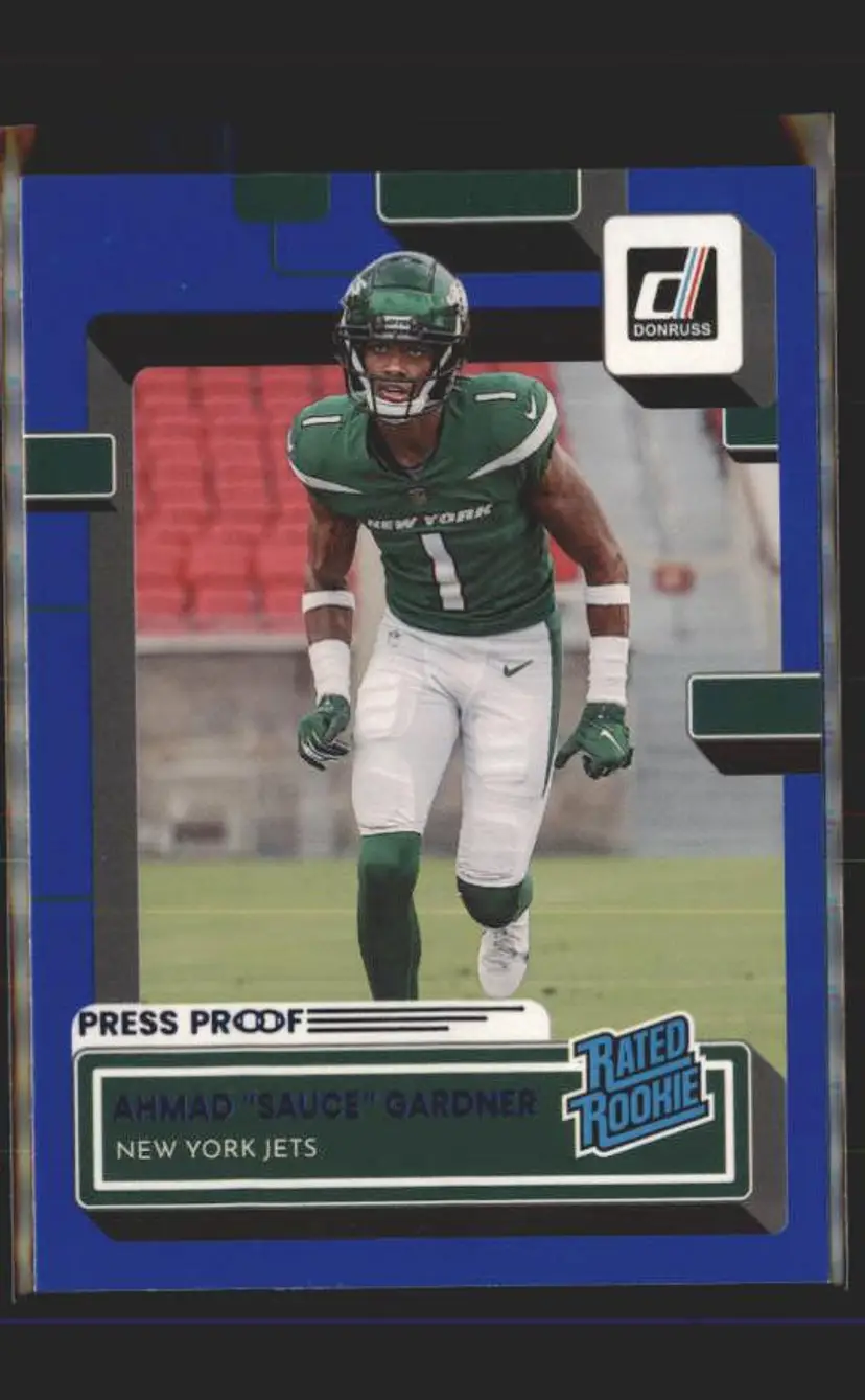 2022 Donruss #328 Ahmad "Sauce" Gardner Blue Press Proof - (139) - New York Jets