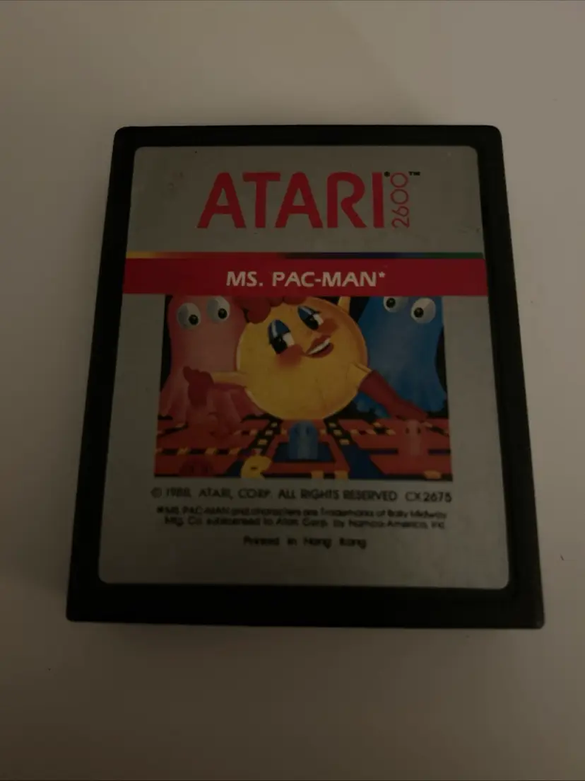 Ms. Pac-Man Video Game Cartridge (Atari 2600, 1988)