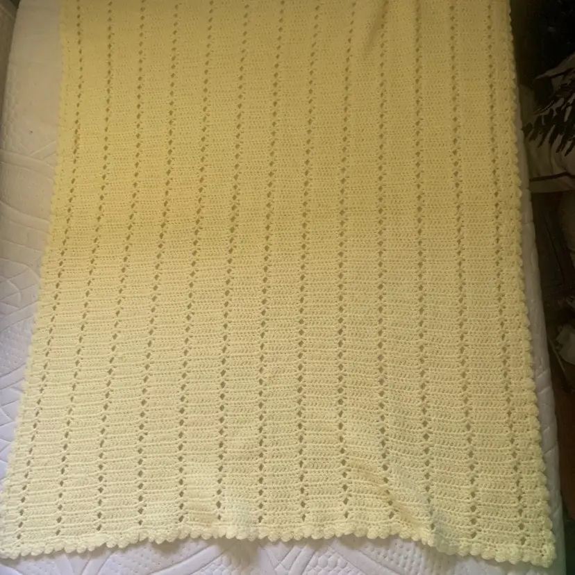 Hand Crocheted Yellow Baby Blanket