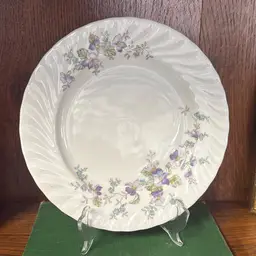 Vintage West German Purple & Blue Flower Plate