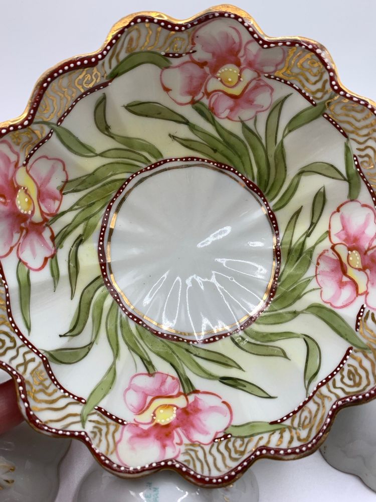 Vintage Hand Formed Hand Painted Japan Bowl Set