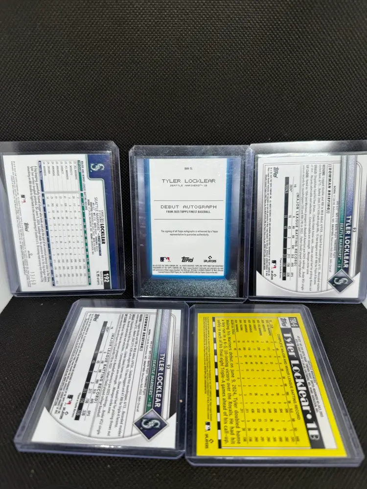 2025 Tyler Locklear RC Series 1 Gold /50, Finest Auto, Retro Fractor, Red Rookie Seattle Mariners