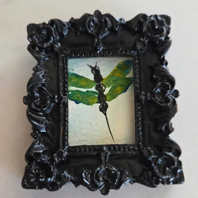 Dragonfly Watercolor Frame Magnet
