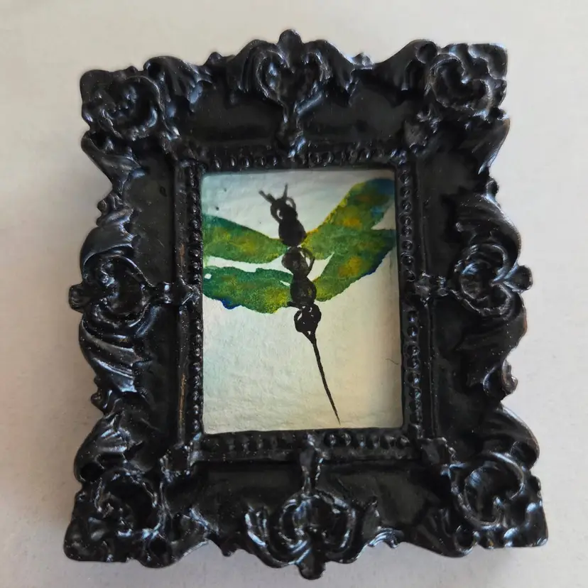 Dragonfly Watercolor Frame Magnet