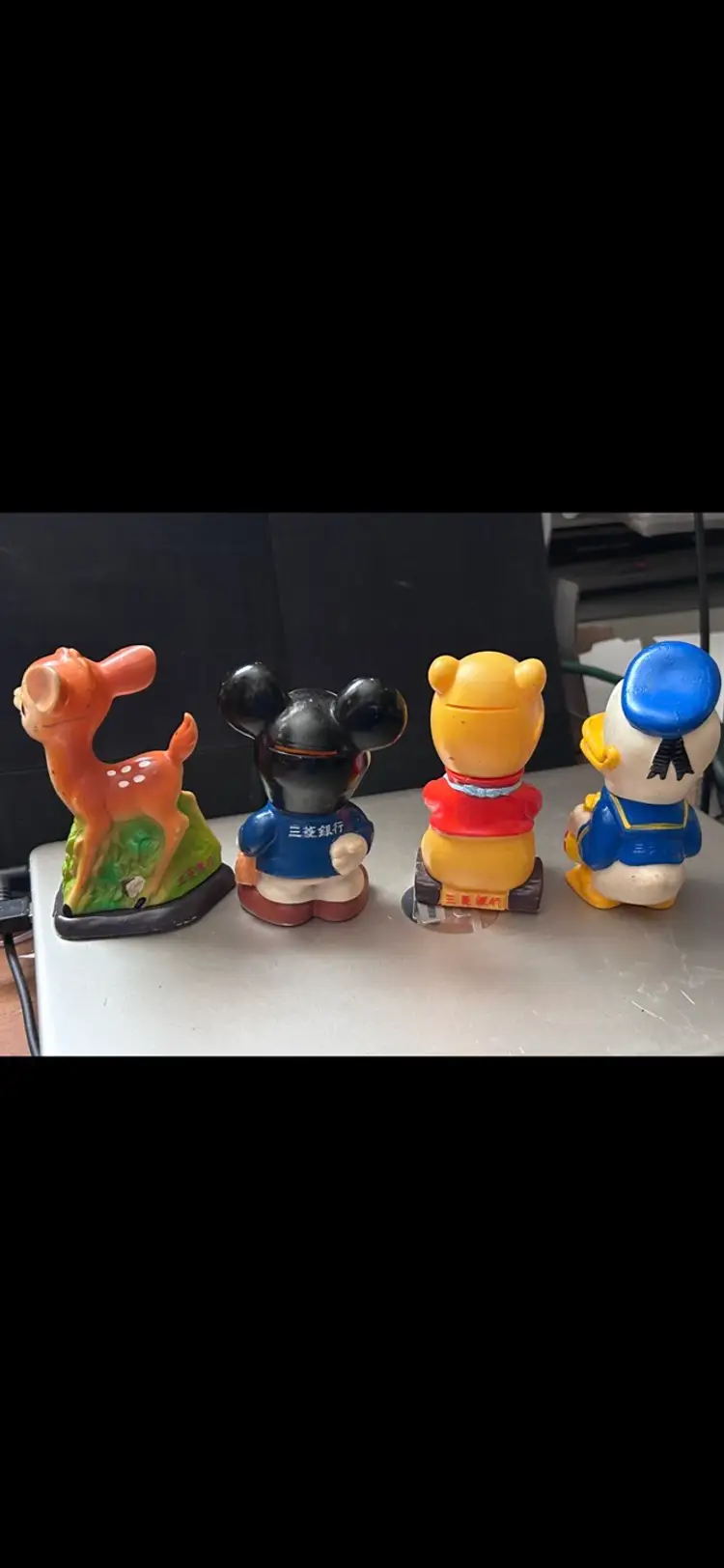 Mickey   Donald   Pooh   Bambi Disney Mitsubishi Bank Piggy Bank 4 Bodies Soft