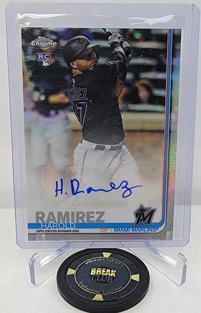 2019 Topps Chrome Refractor Harold Ramirez RC Auto #CUA-HR - Tampa Bay Rays