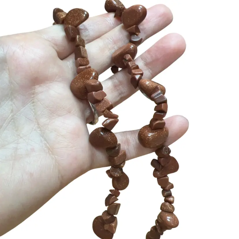 Goldstone Beaded Necklace 22”