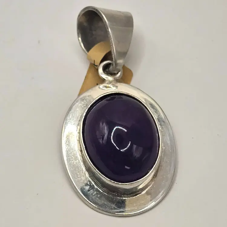 #117 Sterling Silver 925 Mexico Purple Pendant