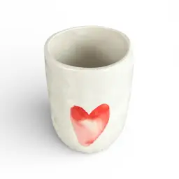 White Ceramic Heart Vase