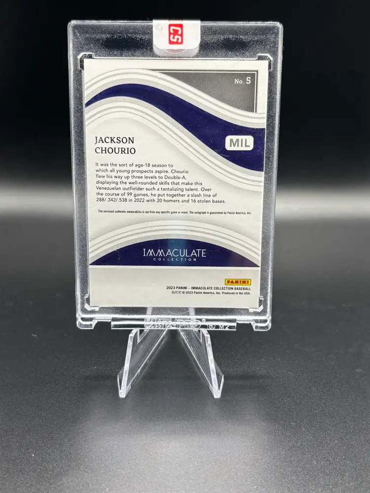 2023 Panini Immaculate Jackson Chourio Patch Auto /99 Milwaukee Brewers
