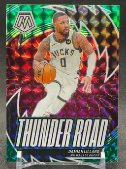 Damian Lillard 2023-24 Mosaic Thunder Road #2 Green Mosaic Prizm