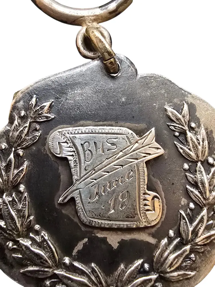 Antique Sterling Keychain Prize Marked June 19 BHS (A9492)