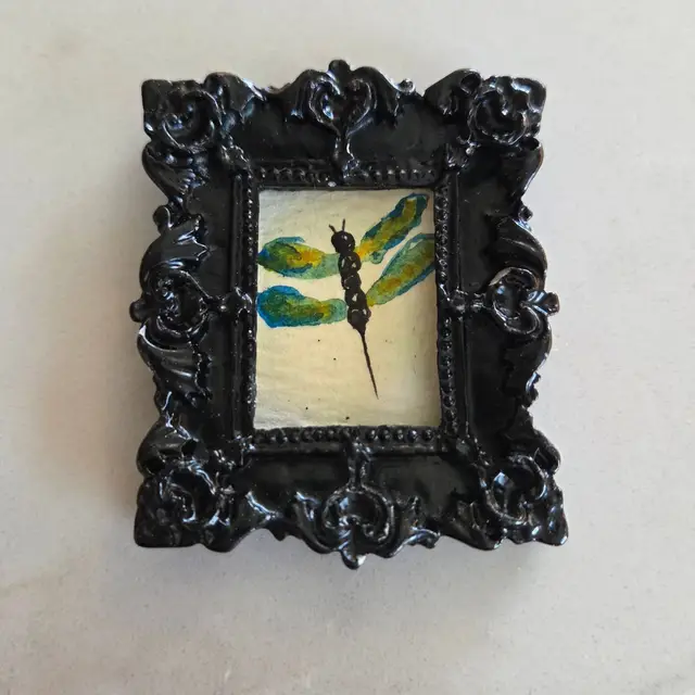 Dragonfly Watercolor Frame Magnet