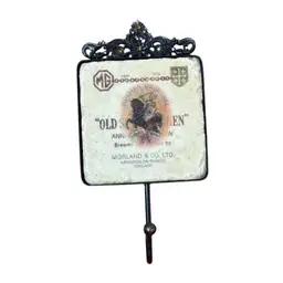 Rhinestone Old Tile Hook, Advertising Beer And Mg Car