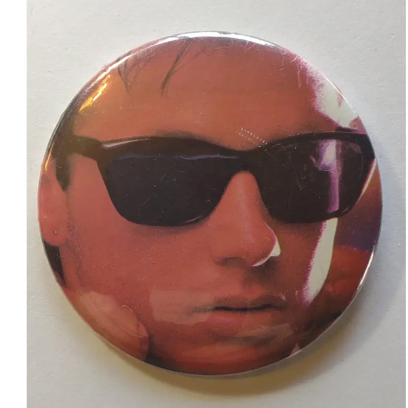 Corey Hart Large Pinback Badge Pin Button Sunglasses At Night Close Up Vintage