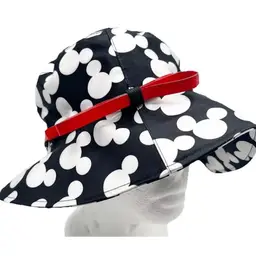 Disney Parks Bucket Hat Mickey Mouse Womens OS Packable Travel Black White *READ