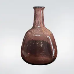 #01 - Hadeland, Willy Johansson Amethyst Vase With Air Bubbles Norwegian Scandinavian Glass 7” Tall