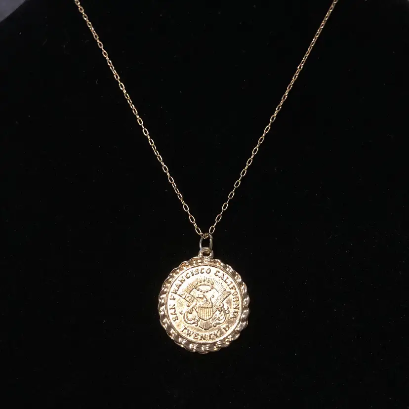 Vintage Sarah Coventry Gold-Tone Coin Medallion Pendant Necklace