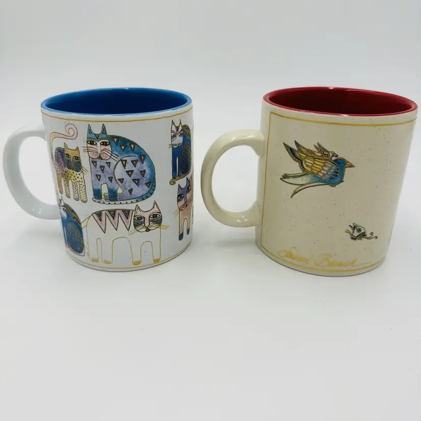 Laurel Burch Coffee Cup 2 Mug Decorative Cats Wine Things Unlimited 2004