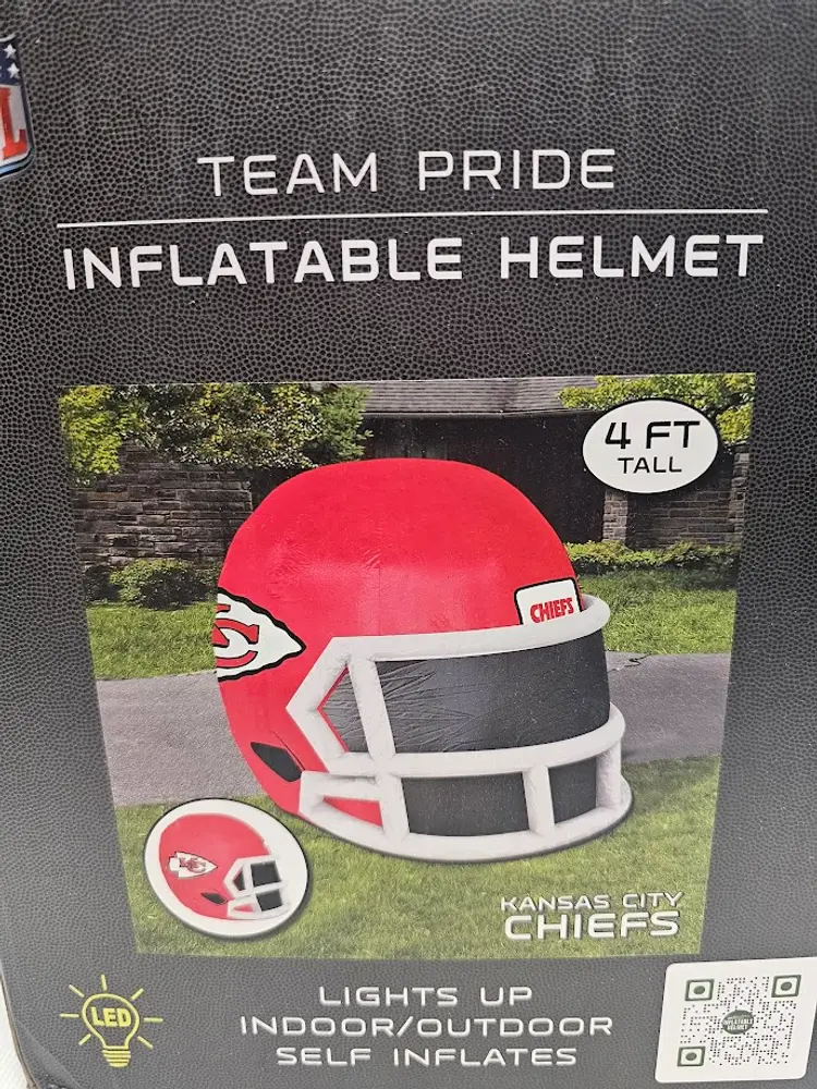 NFL Kansas City Chiefs 4ft Inflatable Helmet with LED Lights & Built-in Blower