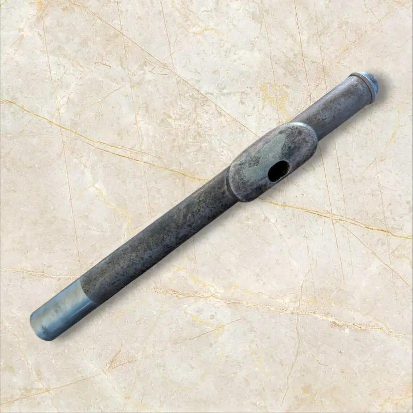 Flute Mouthpiece Antigua Vintage Metal Mouthpiece Instrument Silver Plate Cap