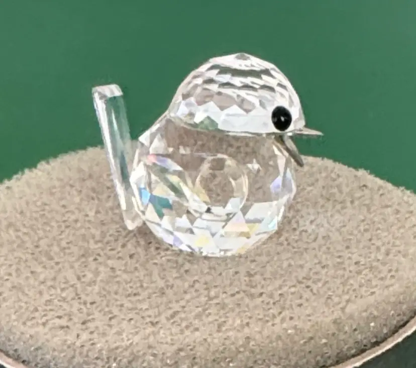 Swarovski Crystal Mini Sparrow Bird Figurine Art Glass Metal Beak #9650
