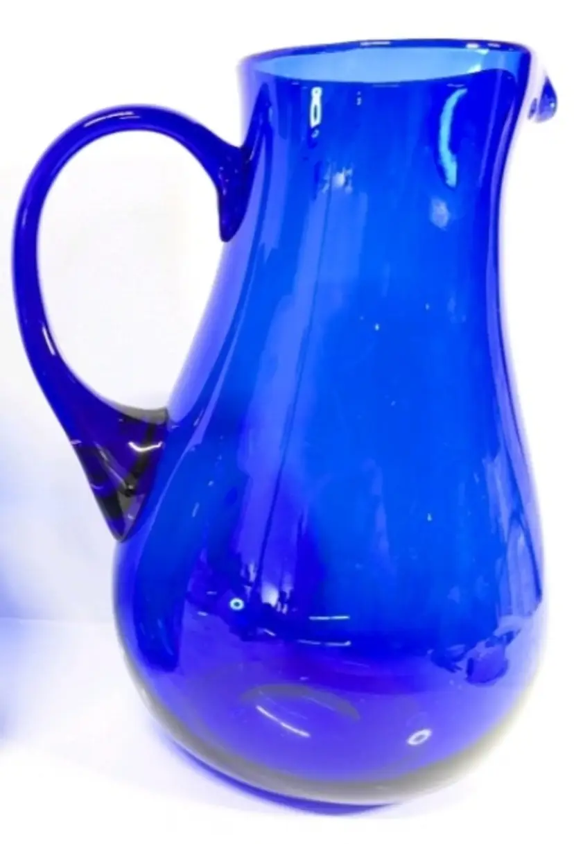 Gorgeous Cobalt Blue Pitcher - 9.5 Inches Tall