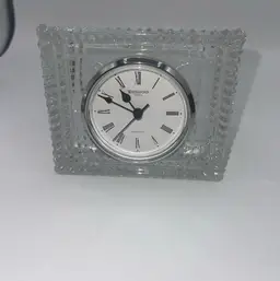 Waterford Crystal Clock 4.5” X 3.75” Thick Beautiful Made In Ireland