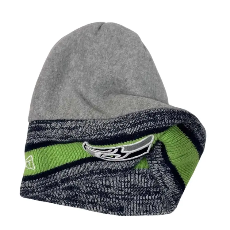 Seattle Seahawks NFL Cuffed Winter Pom Beanie Home Colors by New Era - Unisex