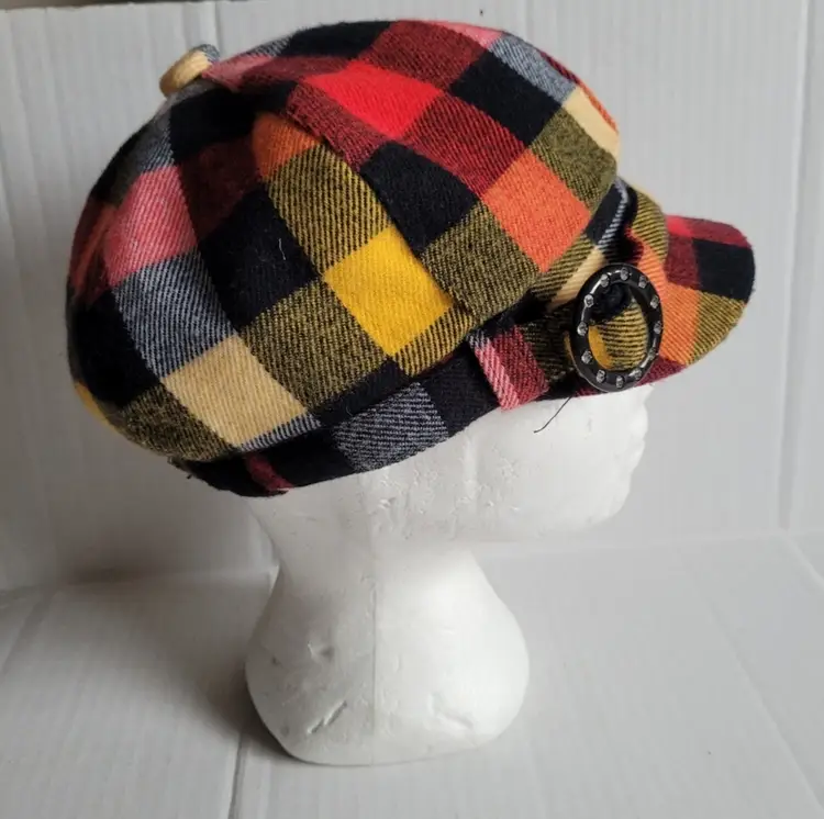 D & Y Multi Colored Plaid Fashion Hat Style # WCABR0838