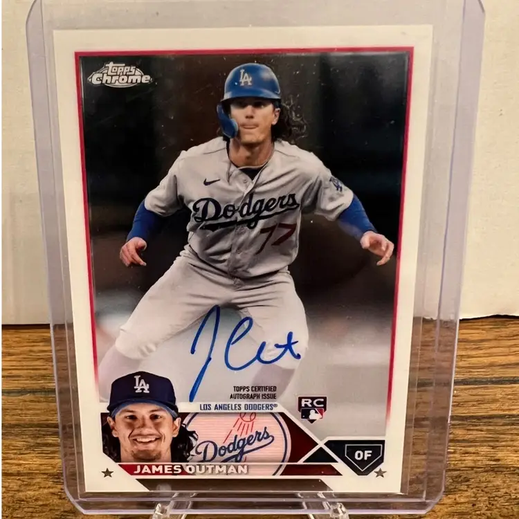 2023 Topps Chrome #RA-JO James Outman RC On Card Auto Los Angeles Dodgers