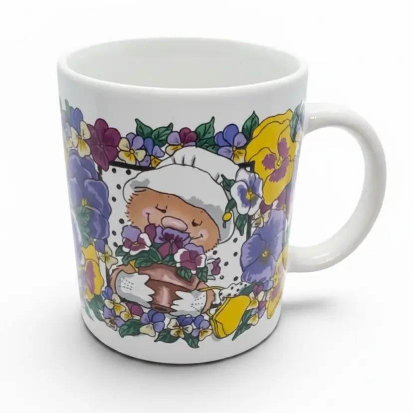 Vintage Suzie’s Zoo “A Pansy for your Thoughts” Coffee Mug
