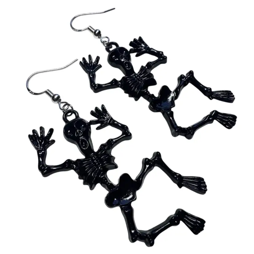 Haunted Skeleton Handmade Dangle/Fishhook Earrings