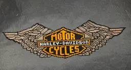 Handmade Beaded Harley Davidson Patch Sew On