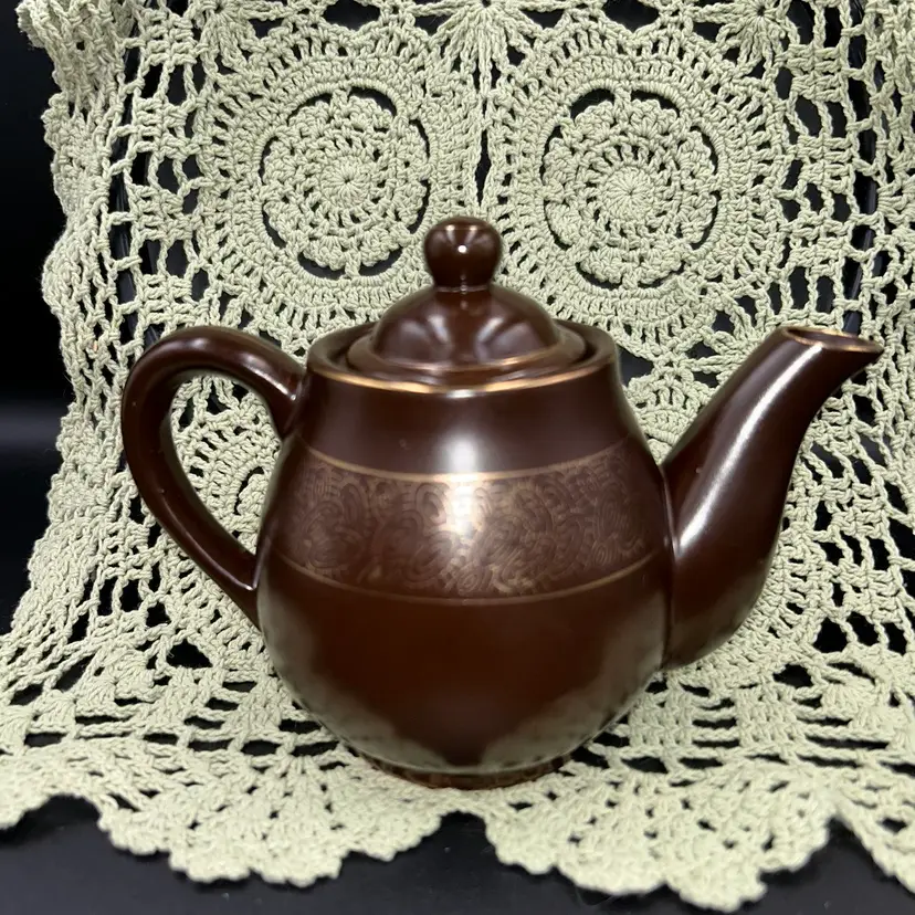 Vintage Hand Painted  Red Clay Japan Tea Pot
