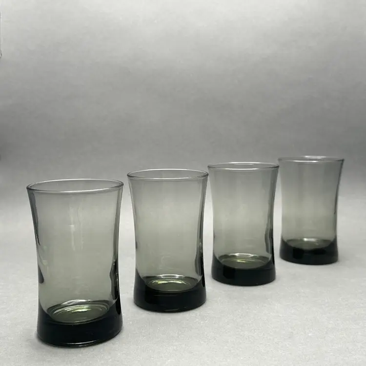Vintage MCM Smoke Gray Juice Glasses.  Set of 4.
