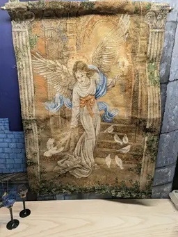 Lena Liu Angel of Light Religious Wall Art Hanging Tapestry 25.5 x 36.5 USA Doves Castlecore