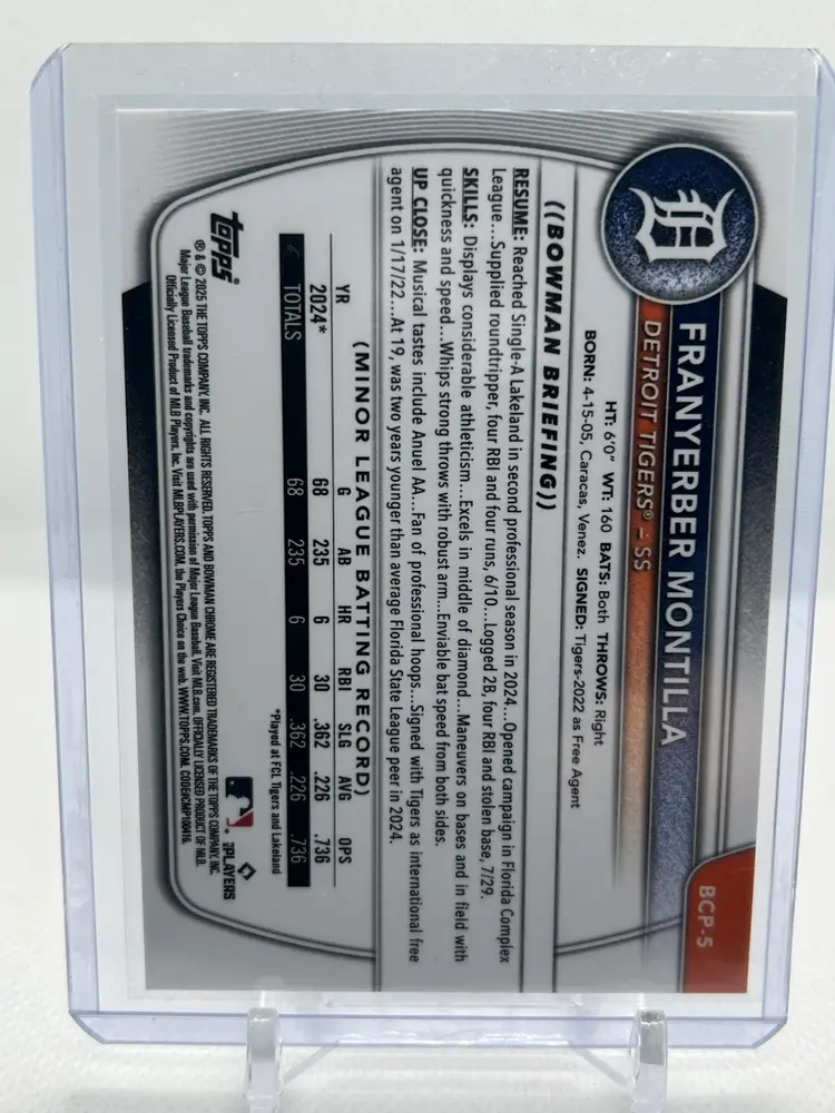 Franyerber Montilla Bowman Chrome 1st Snack Pack Peanuts /5