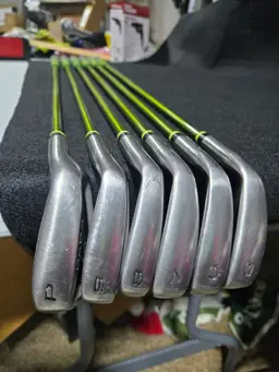 Custom built Tommy Armour 845 5-PW irons Aldila graphite shafts Masters color grips