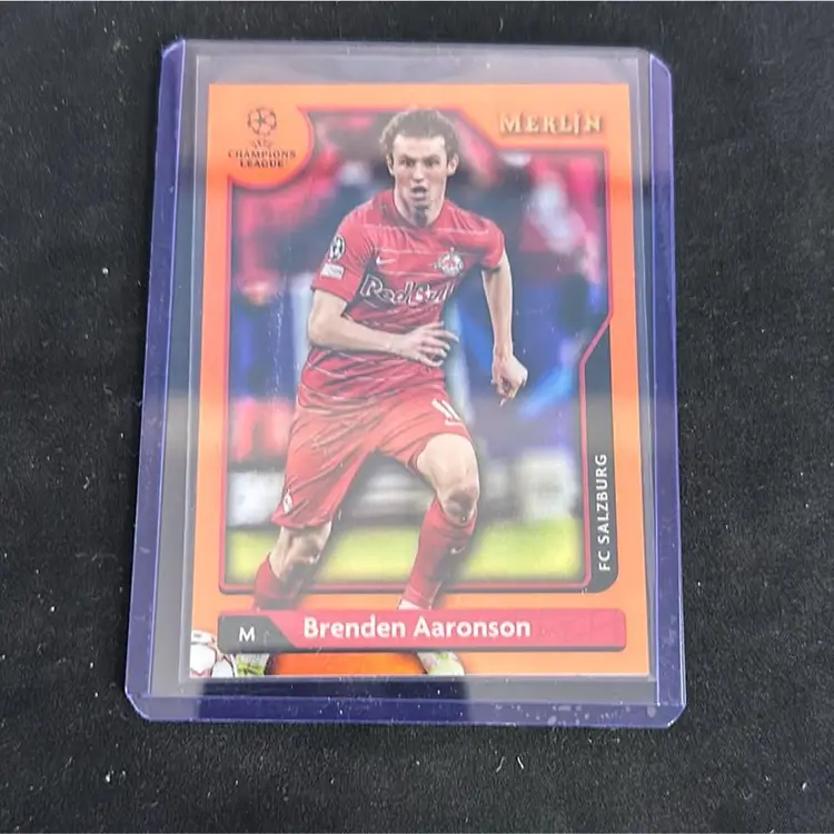 2021 Merlin Chrome UEFA Champions League Brenden Aaronson Orange Refractor /25