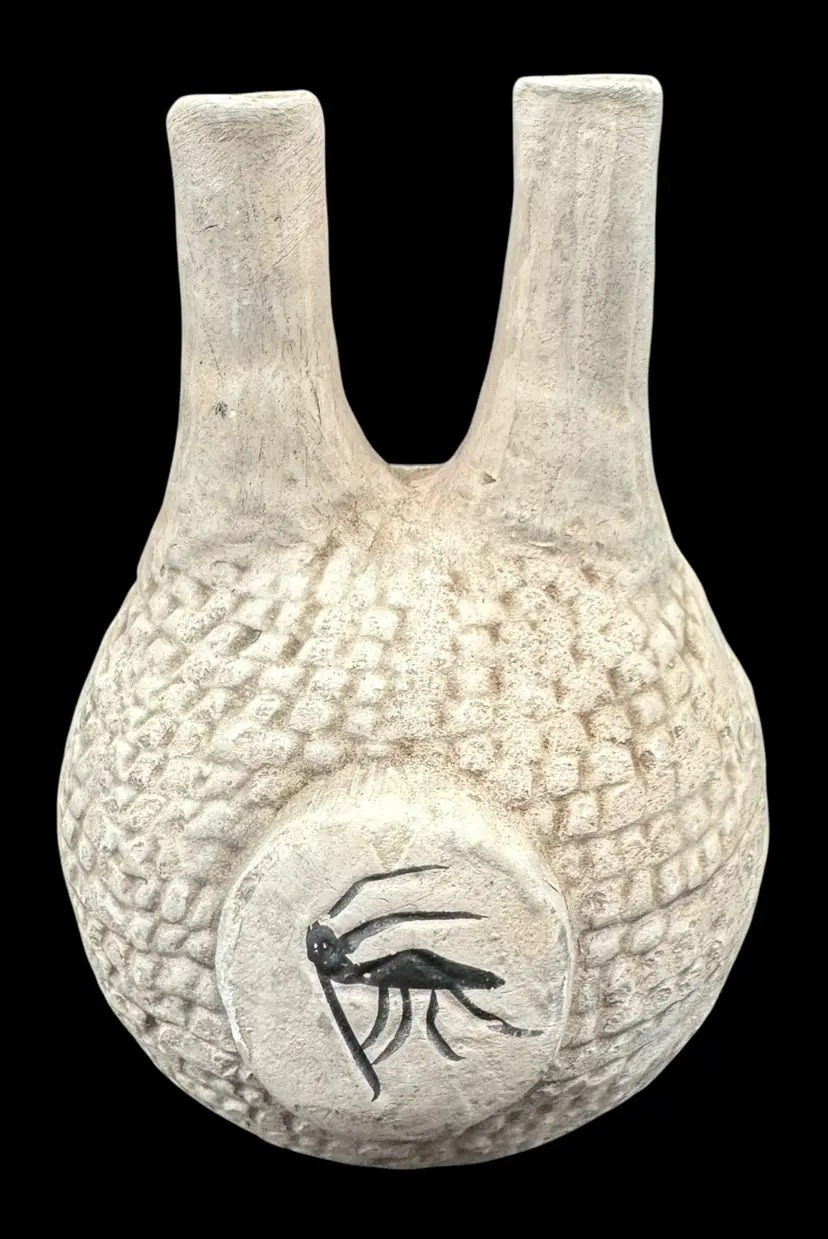 Vintage Signed Anasazi Native American Pottery Wedding Vase Kokopelli White 5”