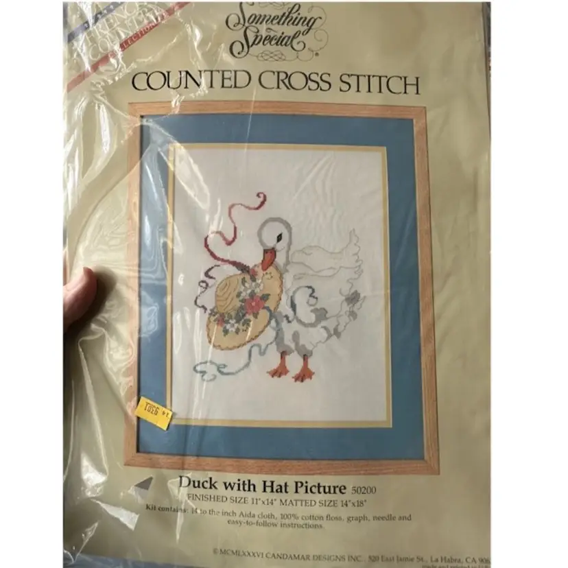 Something Special DUCK WITH HAT PICTURE Counted Cross Stitch Kit #50200 Candamar