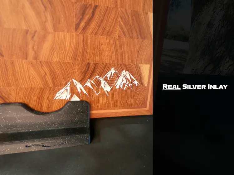 Real Silver & Solid Pecan End Grain Cutting Board