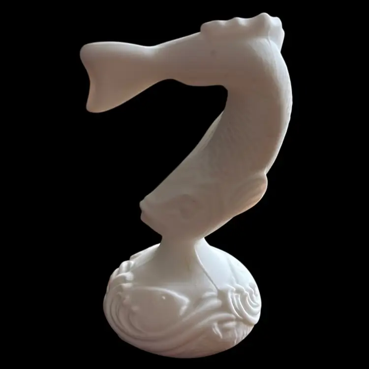 Fenton Satin Glass Jumping Koi Fish Figurine
