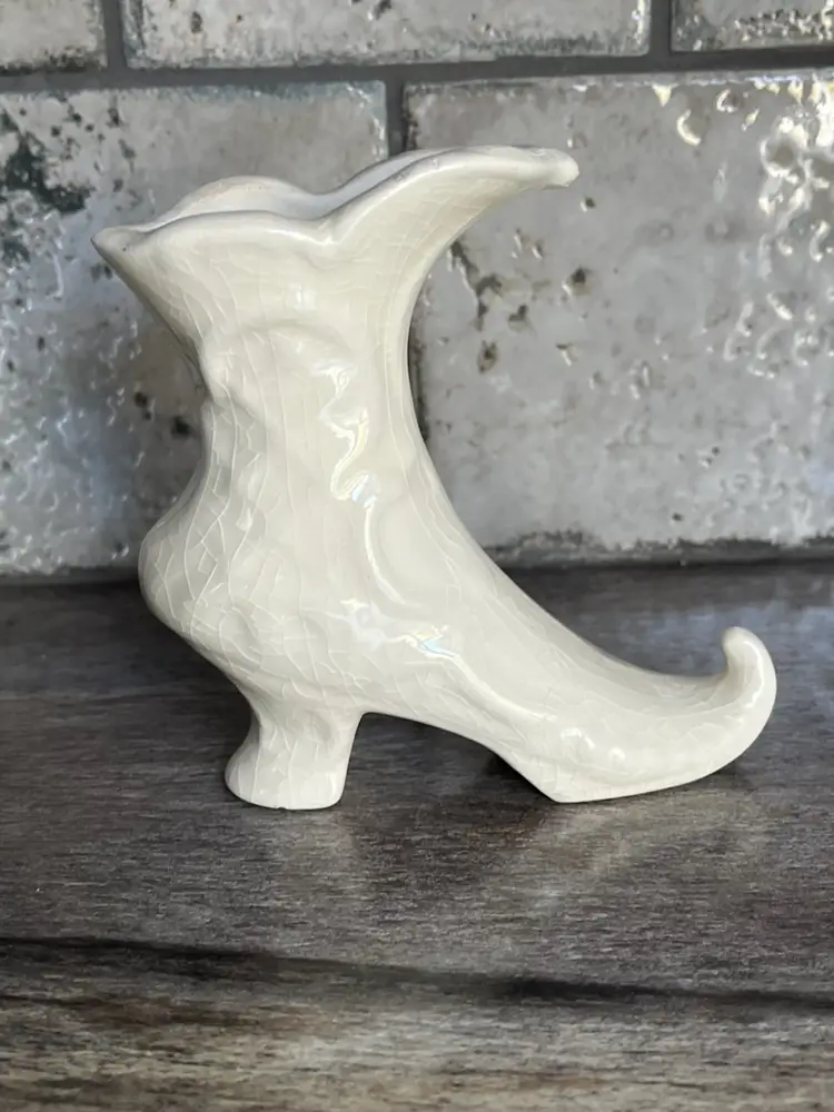 Vintage Ceramic Boot Vase signed WB