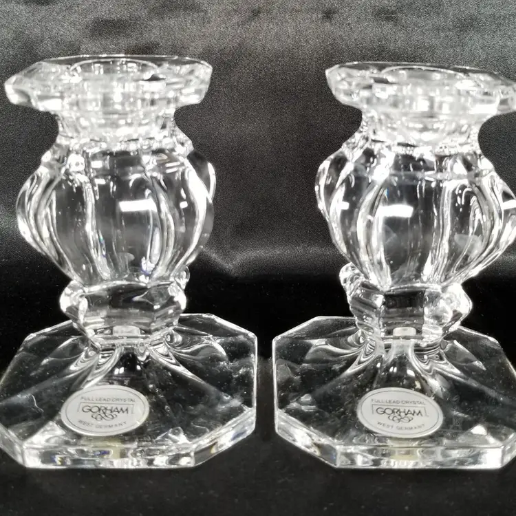 Vintage Gorham Crystal Baroque Candle Holders