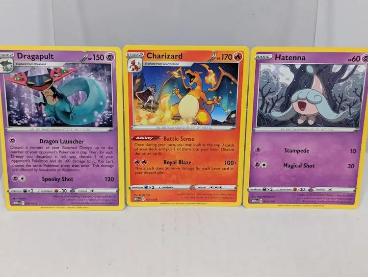 NEW!-McDonald’s Pokémon Card lot of 3 Dragapult, Charizard, Hatenna NON-Holo M24EN -Free Shipping!