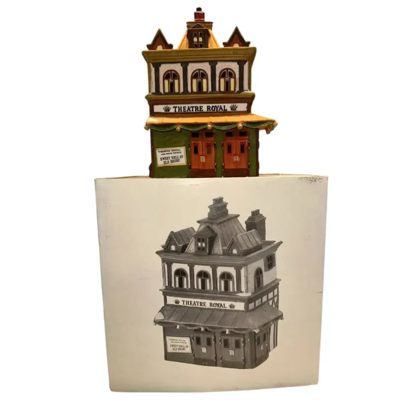 1989 Dept 56 Dickens Village Series “theatre Royal” Porcelain House Needs Light Cord