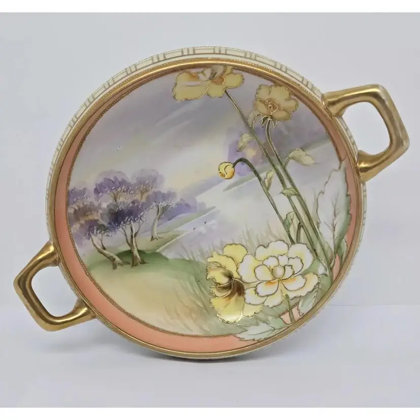 Hand Painted Porcelain Nippon Morimura Bros Bowl with Handles, 1911-1921