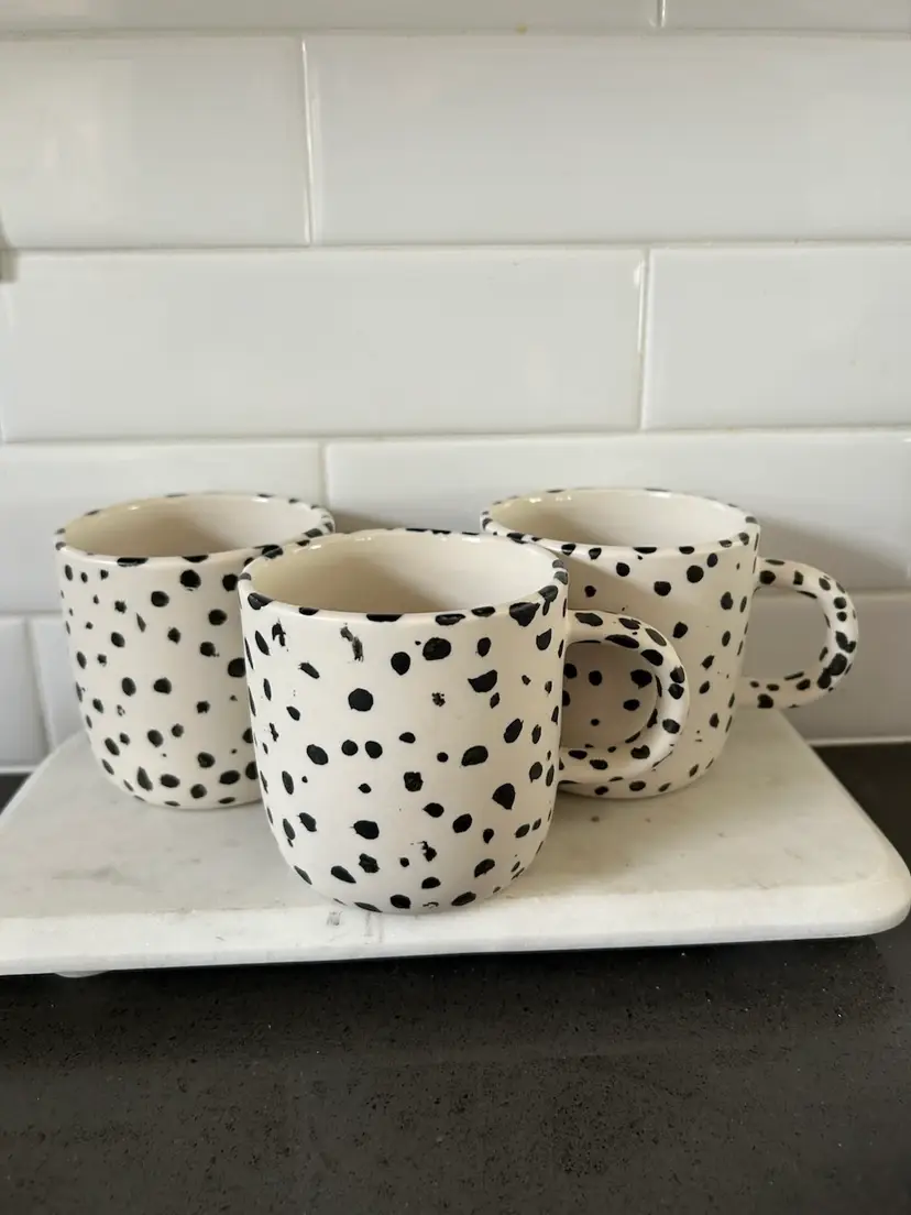 Franca Brooklyn Black White Speckled Mugs Set Of 3
